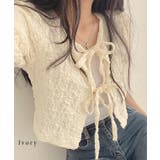 ジャガード リボン パフスリーブ | レースレディース  | 詳細画像5 