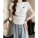 リボン刺繍 シャーリング クルーネック | レースレディース  | 詳細画像15 