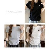 リボン刺繍 シャーリング クルーネック | レースレディース  | 詳細画像2 