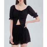 【2点セット】フロントシャーリング シアー パフスリーブ | レースレディース  | 詳細画像4 