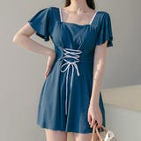 【2点セット】配色 レースアップ フリル袖 | レースレディース  | 詳細画像1 