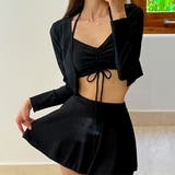 【3点セット】フロント シャーリング ラッシュガード付き | レースレディース  | 詳細画像1 