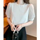 パフ袖 リボン フラワーレース | レースレディース  | 詳細画像4 