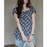 フロントリボン チェック柄 ペプラム | レースレディース  | 詳細画像6 