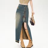 レイヤード風 スリット レースアップ | レースレディース  | 詳細画像1 