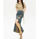 レイヤード風 スリット レースアップ | レースレディース  | 詳細画像5 