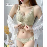 センターホック付き ボタニカル柄 ブラジャー&ショーツ | レースレディース  | 詳細画像15 