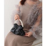 パールハンドル レザー調 ギャザー | レースレディース  | 詳細画像7 