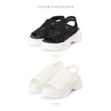 厚底スニーカーソールメッシュサンダル レディース 厚底シューズ | レースレディース  | 詳細画像2 