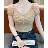 花柄 シフォン パール付き | レースレディース  | 詳細画像11 