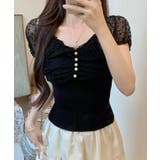 花柄 シフォン パール付き | レースレディース  | 詳細画像7 