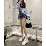 ラウンドトゥ 厚底 キャンバス | レースレディース  | 詳細画像11 