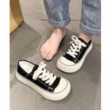 ラウンドトゥ 厚底 キャンバス | レースレディース  | 詳細画像5 