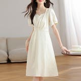 変形ドット ラインストーン パフスリーブ | レースレディース  | 詳細画像1 