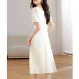 変形ドット ラインストーン パフスリーブ | レースレディース  | 詳細画像11 