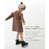 総柄袖フリル長袖ワンピース 子供服 キッズ | devirock | 詳細画像4 
