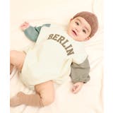 005-Dサックス | バイカラースウェットロンパース 子供服 キッズ | devirock