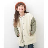 Lカーキ | 洗える キルティングボア ノーカラー | devirock