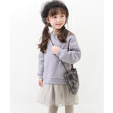 001-Dバイオレット | 裏起毛 裾チュールワンピース 子供服 | devirock