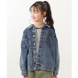 001-ネイビー | ビッグシルエット デニムジャケット 子供服 | devirock