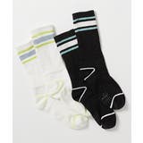 003-ホワイト-ブラック | 2足セット 走りやすいテーピング機能付き ラインソックス | devirock