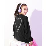 008-ハート-ブラック | 【DANCE】綿100% スーパーBIGシルエット ガールズ | devirock