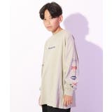 003-袖ロゴ2-Lグレー | スーパーBIGシルエット 長袖Tシャツ 綿100% | devirock