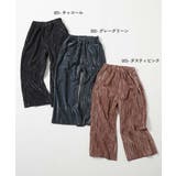 ベロアプリーツ ワイドパンツ 子供服 キッズ 女の子 ボトムス ロングパンツ | devirock | 詳細画像2 