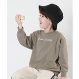 002-ロゴ-Dグレージュ | BOXシルエット プリント トレーナーデビラボ | devirock