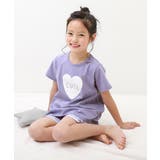 001-ハート-Sバイオレット | ガールズ半袖パジャマ 子供服 キッズ | devirock