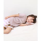 006-ロゴ-Gラベンダー | ガールズ半袖パジャマ 子供服 キッズ | devirock