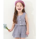 005-Gバイオレット | ノースリーブトップス&フリルショートパンツ 子供服 キッズ | devirock