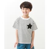 001-星-ホワイトボーダー | 名札穴あかない 半袖Tシャツ 子供服 | devirock