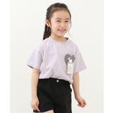 012-ハートギンガム-ライラック | 名札穴あかない 半袖Tシャツ 子供服 | devirock