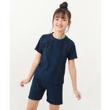 001-ネイビー-ネイビー | 女児Tシャツ＆パンツ型スクール水着 子供服 キッズ | devirock