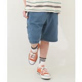 002-デニム-サックス | ペインターハーフパンツ 子供服 キッズ | devirock