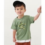 008-星-クリームグリーン | デビラボ BOXシルエット プリント半袖Tシャツ | devirock