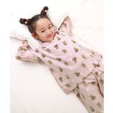 013-クマ-ピンク | 綿100％ ガールズ くしゅっと裾リボン | devirock