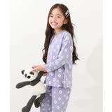 015-花-Sバイオレット | 綿100％ ガールズ くしゅっと裾リボン | devirock