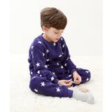 002-星-Dパープル | ボーイズ もこもこフリース パジャマ | devirock