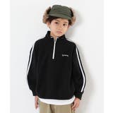 004-ライン-ブラック2 | エアリーフリース ハーフジップ プルオーバー | devirock