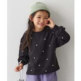 002-ブラック | ハート総柄 長袖Tシャツ 子供服 キッズ 女の子 ロンT トップス 6000 | devirock