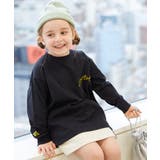 020-ロゴ-ブラック | 綿100% お洗濯してもよれにくい ビッグシルエット袖リブワンポイント刺繍アソー… | devirock