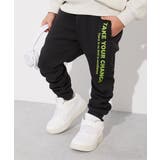 002-グリーンロゴ-ブラック | デビラボ プリント 裏起毛パンツ | devirock