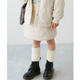 アイボリー | 裏ボア 花柄キルティング あったか防風スカート | devirock