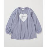 002-ハート2-Gブルー | 綿100％ デビラボ プリント | devirock