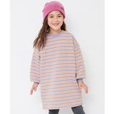 002-Gブルー | カラフルスウェット ふっくら裏起毛先染めボーダー ワンピース | devirock