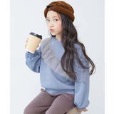 022-ななめフリル-ソフトブルー | えらべるフリルチュール 裏起毛 トレーナー | devirock