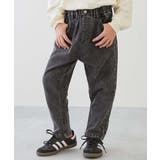 ケミカルブラック | ストレッチデニム ペグトップパンツ 子供服 | devirock
