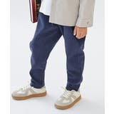 デニム風ネイビー | ウルトラストレッチ サルエルパンツ(綿95%やわらかタッチ) 子供服 | devirock